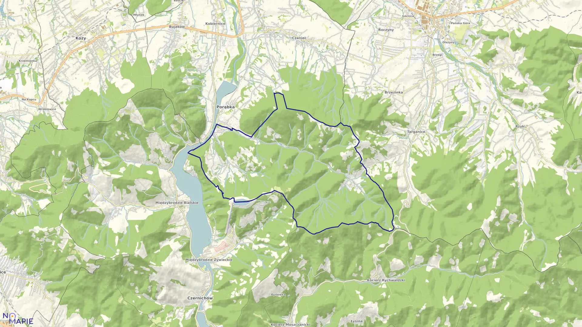 Mapa obrębu PORĄBKA-2 w gminie Porąbka